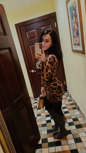 Customer photo review of Naked Animal Print Mini Dress