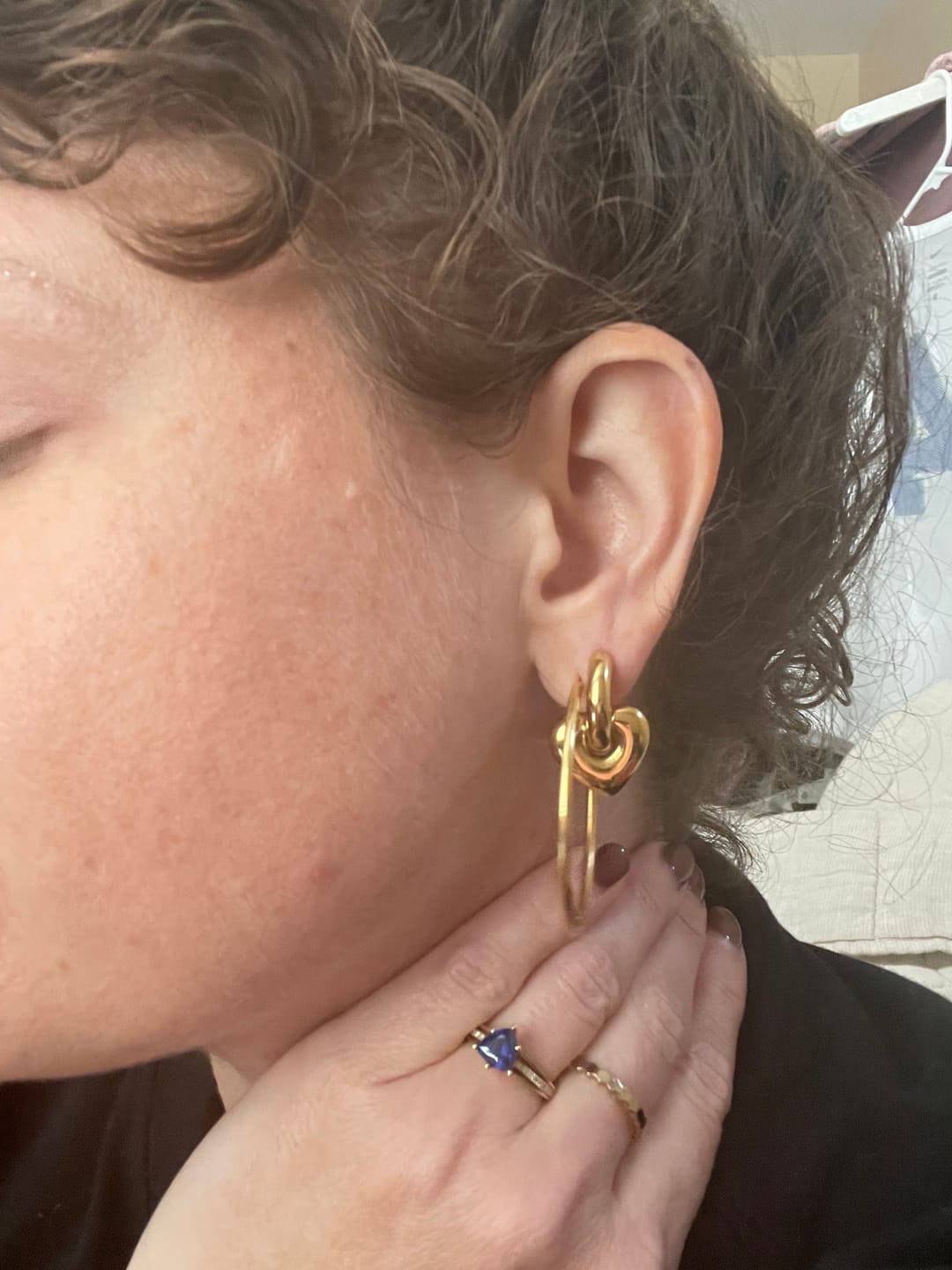 Customer photo review of Becca Heart Hoops