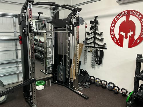 Customer photo review of Jacked Up Power Rack EVOLUTION All-In-One Functional Trainer Cable Crossover Cage Home Gym w/ Smith Machine