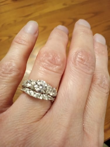 Customer photo review of 3-Stone Art Deco 0.8ct CZ Ring in Sterling Silver
