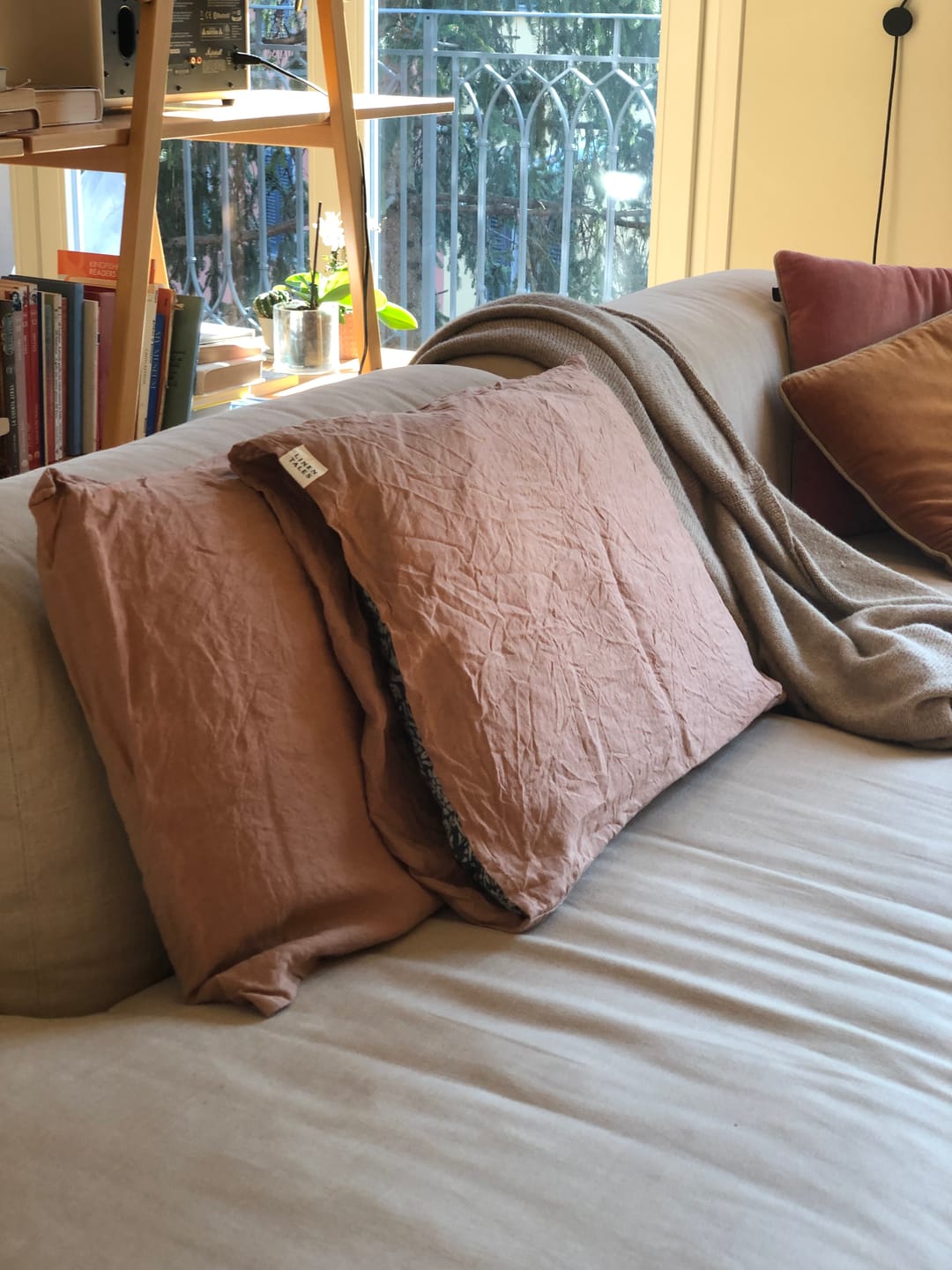 Customer photo review of Moss Green Linen Daily Apron