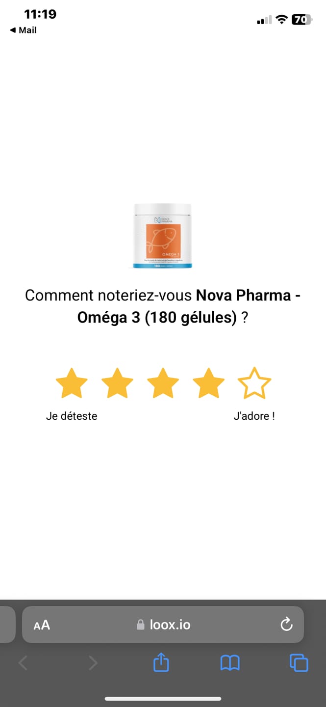 Customer photo review of Nova Pharma - Oméga 3 (180 gélules)