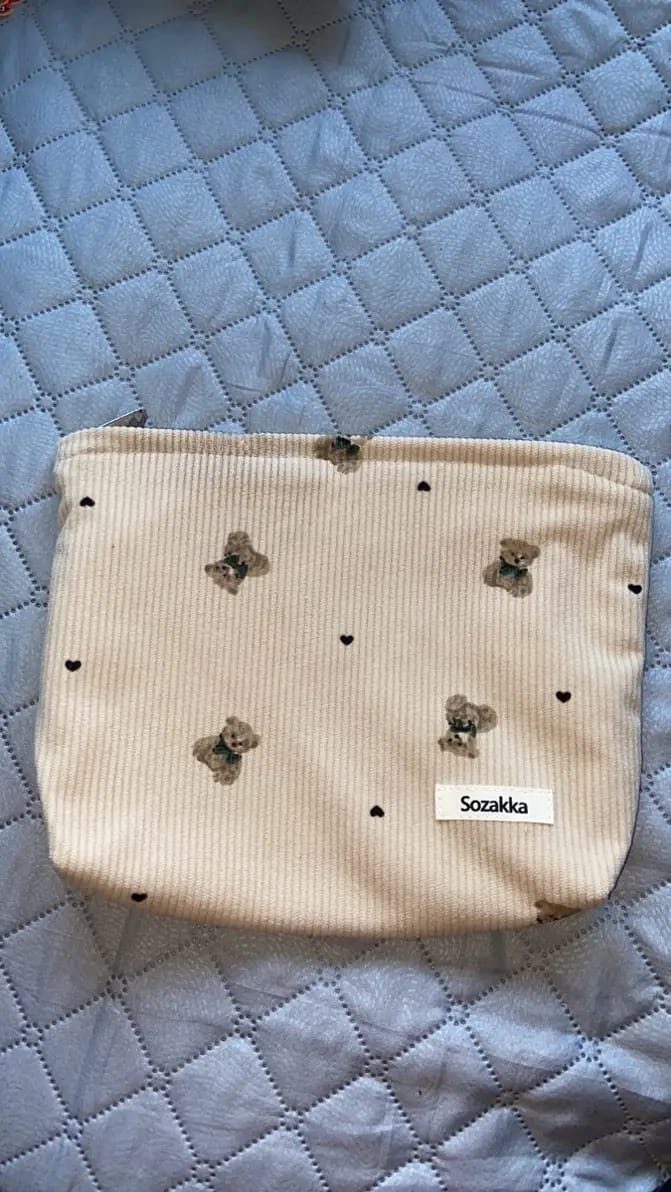 Customer photo review of Teddy Bear Corduroy Makeup Bags