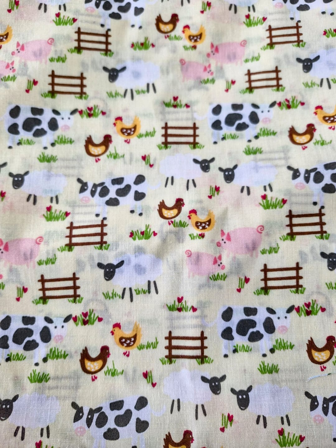 Customer photo review of Farm Animals Polycotton Fabric
