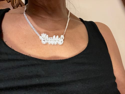 Customer photo review of Personalized Crown Double Plated Name Necklace "Savannah"