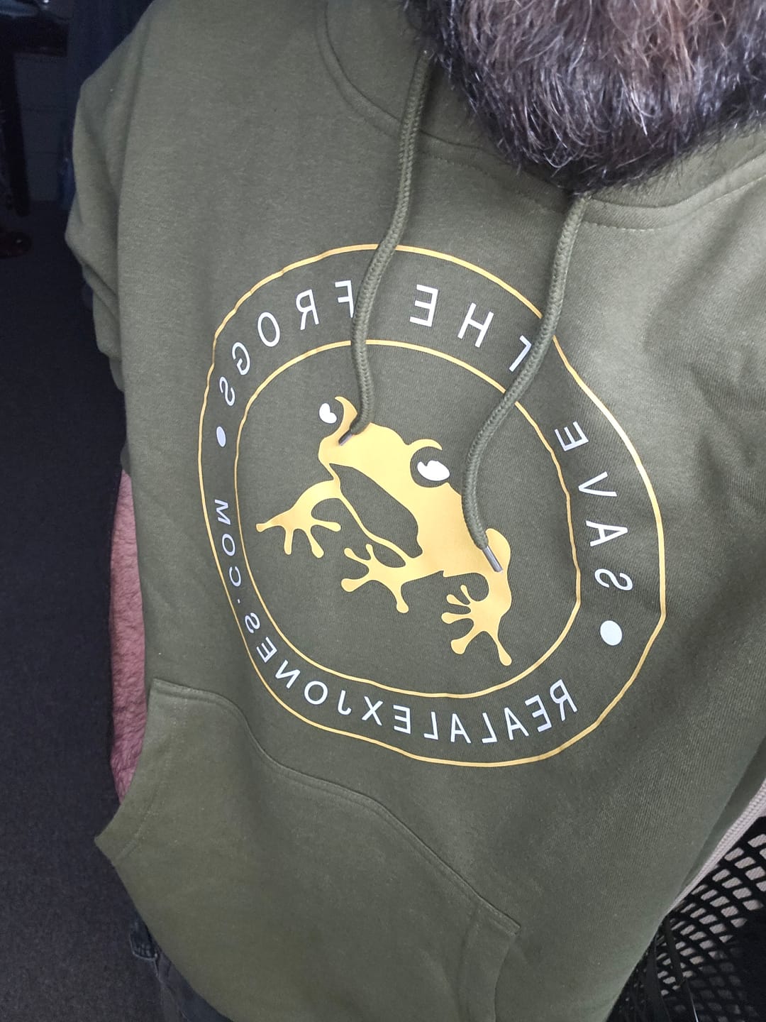 Customer photo review of Save The Frogs Hoodie