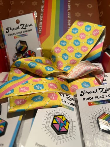 Customer photo review of Pansexual Pride Crocs Shoe Charms