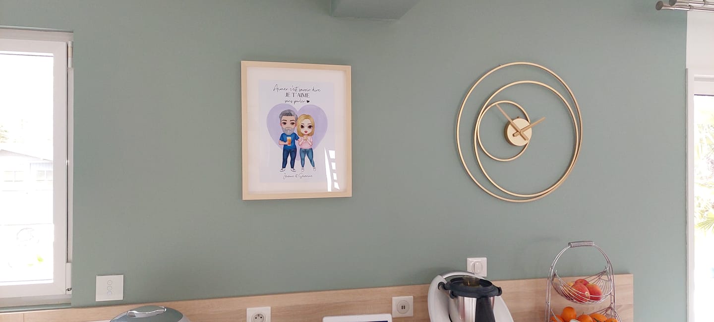 Customer photo review of Affiche Personnalisée - Couple Chibi