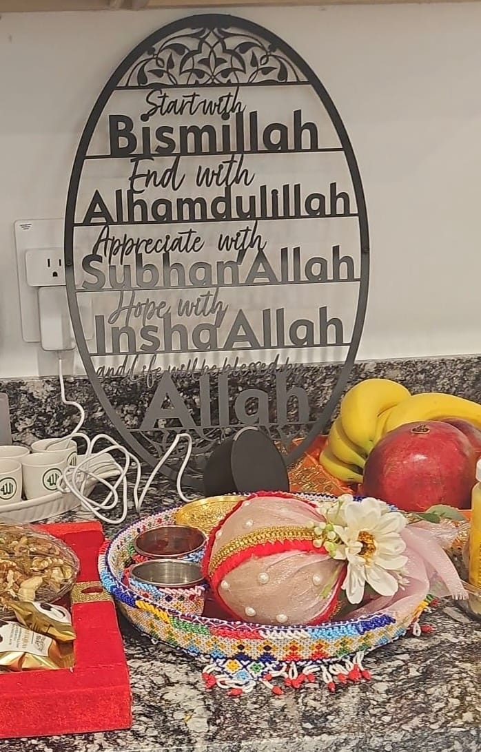 Customer photo review of Start with Bismillah Metal Islamic Wall Art End with Alhamdulillah SubhanAllah InshAllah