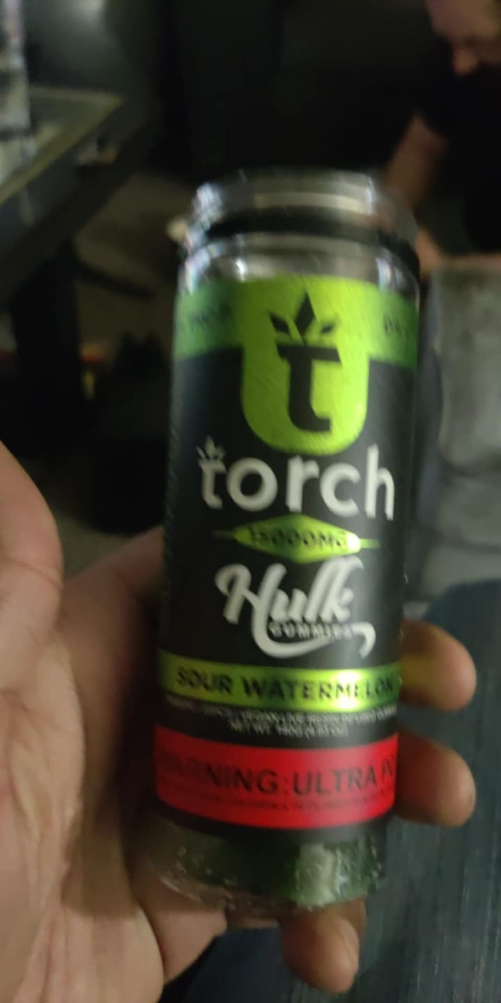 Customer photo review of Sour Watermelon - Torch Hulk Live Resin Gummies 15000MG