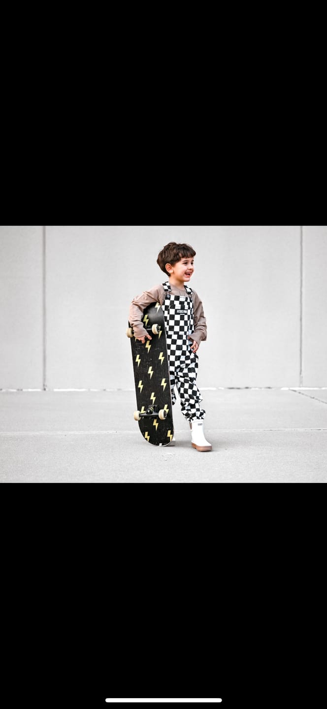 Customer photo review of The Live Fast Checkered Overall in Venice
