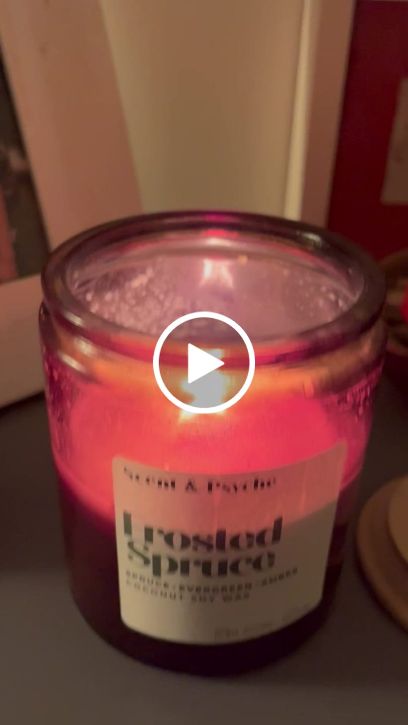 Customer video review of Frosted Spruce Scented Candle  - 15oz Amber Jar
