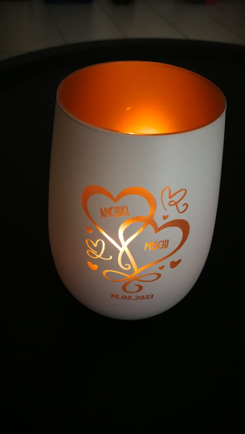 Customer photo review of Unsere Herzen - Paar-Windlicht