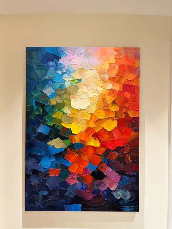 Customer photo review of Colorful Abstract Textured Painting Canvas #AT094
