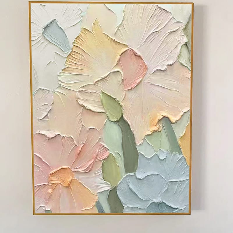 Customer photo review of Colorful Flower Textured Painting Canvas #FP042