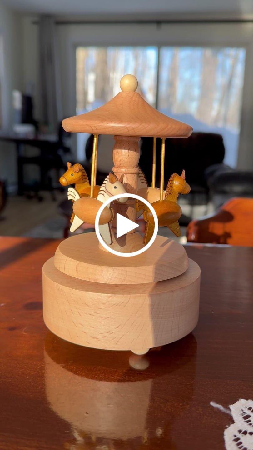 Customer video review of Heirloom Wooden Musical Carousel - Horses