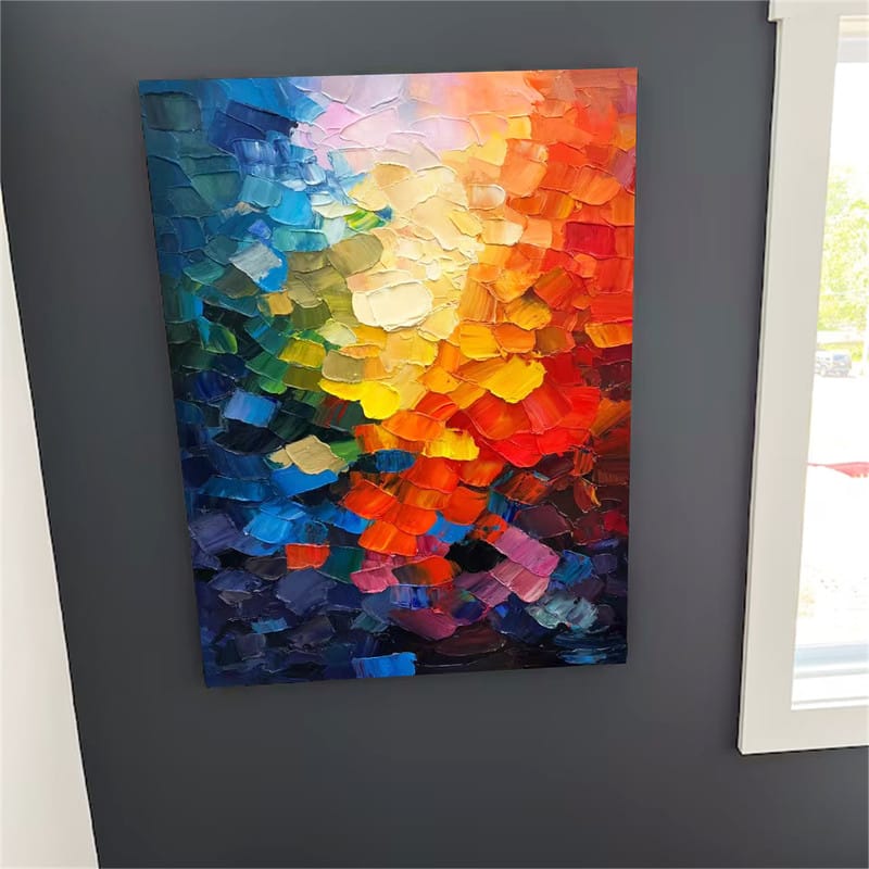 Customer photo review of Colorful Abstract Textured Painting Canvas #AT094