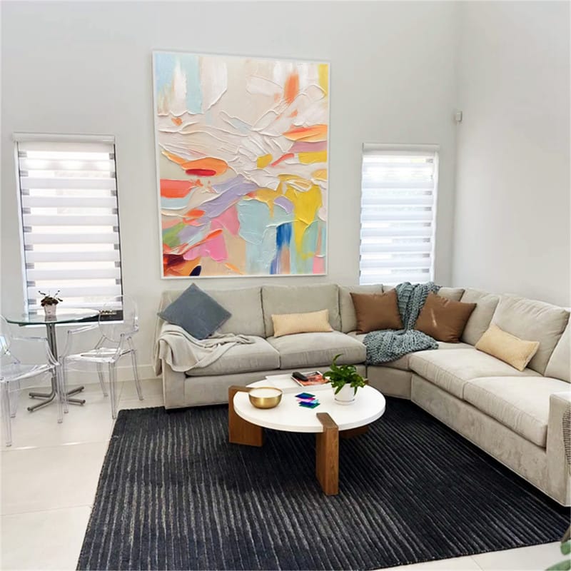 Customer photo review of Colorful Abstract Textured Painting Canvas #AT007