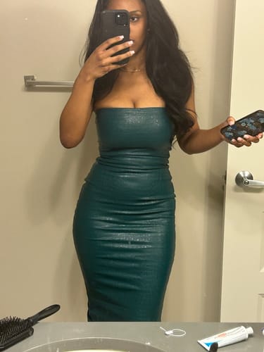 Customer photo review of Croc Tube Midi Dress