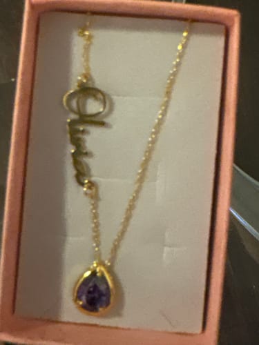 Customer photo review of Birthstone Name Necklace