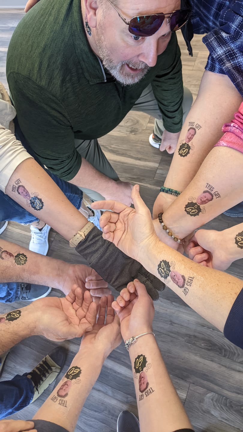 Customer photo review of This Guy's Birthday with Hands Custom Tattoo