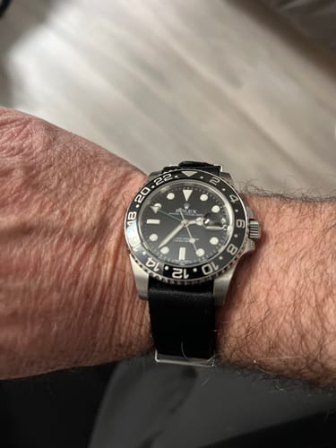 Customer photo review of Black Nylon Watch Strap