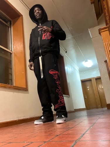 Customer photo review of Godspeed OG Logo Sweatsuit V2 Black/Red