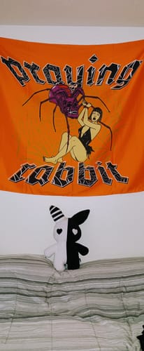 Customer photo review of Rabbit Plushie – Black/White (20”)