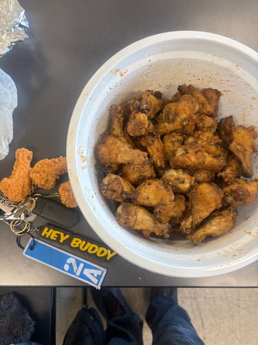 Customer photo review of Chicken Drumstick Keychain