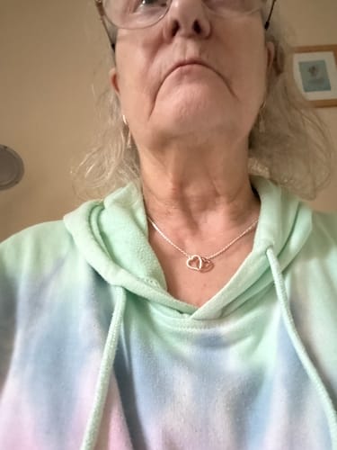 Customer photo review of Linked Heart Dual Necklace