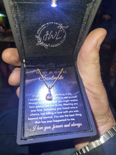 Customer photo review of To My Soulmate 'Love Beyond My Control' Vermeil Initial Necklace ST25