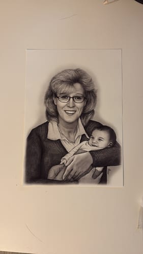 Customer photo review of Portrait Zeichnen Lassen - Portraitzeichnungen vom Foto als Geschenk - Auftragsmalerei
