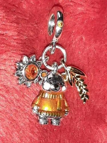 S. review of 925 Sterling Silver Little Autumn Bear Charm image 1 out of 1