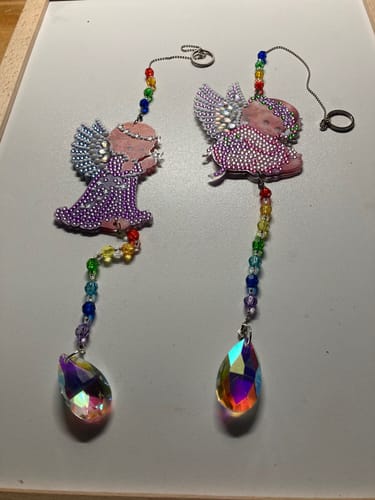 Customer photo review of 5D Diamond Painting Kristall Windspiel Engel 2 Stück