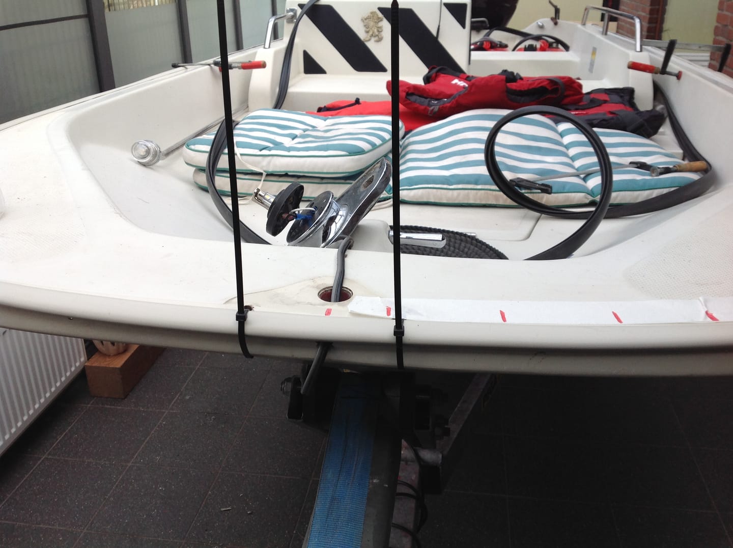 Customer photo review of Boston Whaler 3 Piece OEM Rub Rail - *Off White With Black Insert*  - Fits Classic 9' - 17'