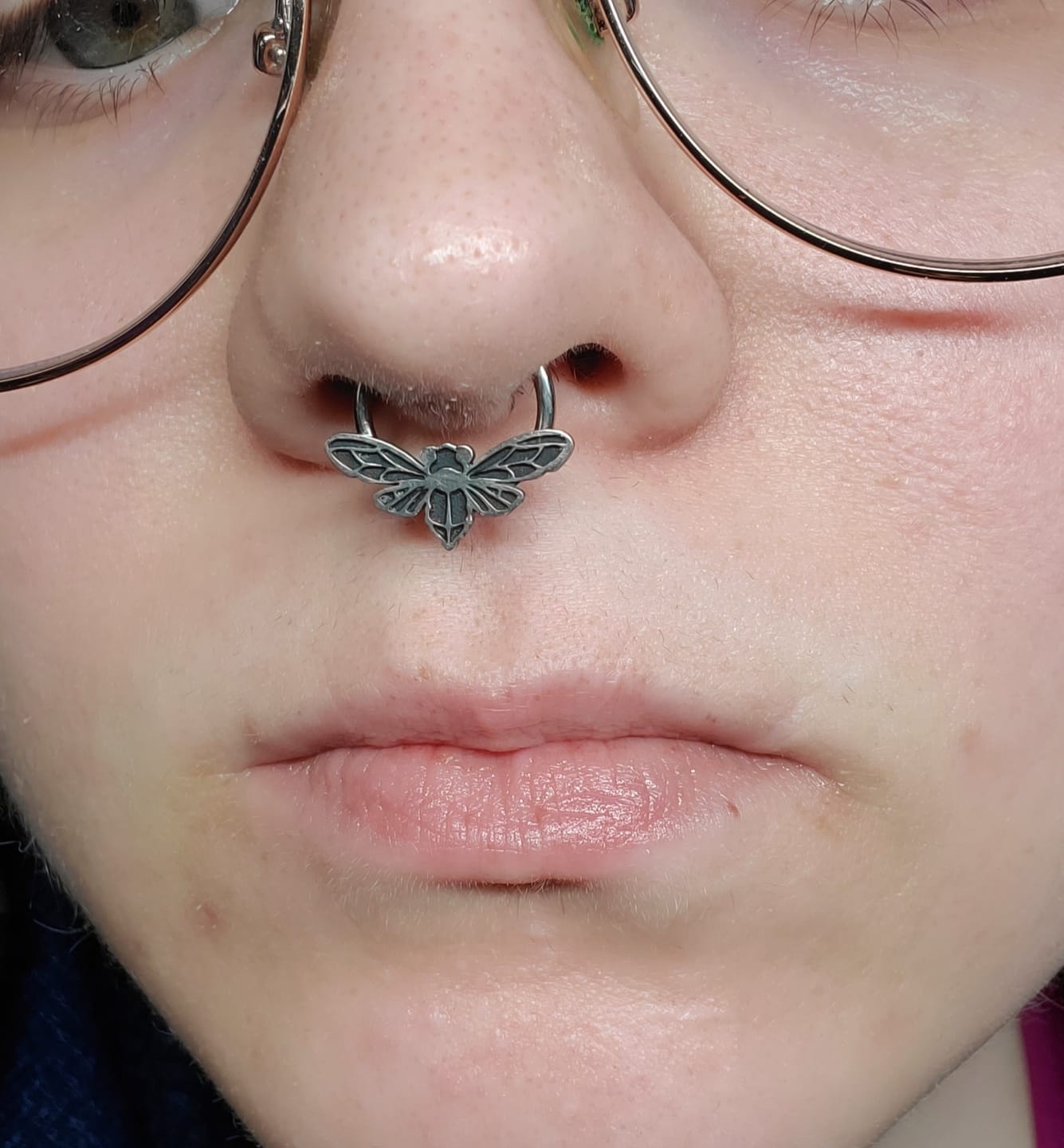 Customer photo review of Cicada Septum + Daith Ring