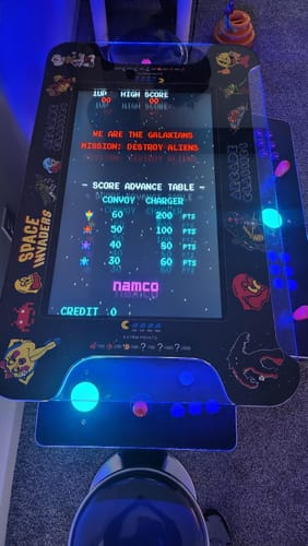 Customer photo review of Cocktail Arcade Machine 4600 Games 32 inch screen Tilt Up Black Multi Cade