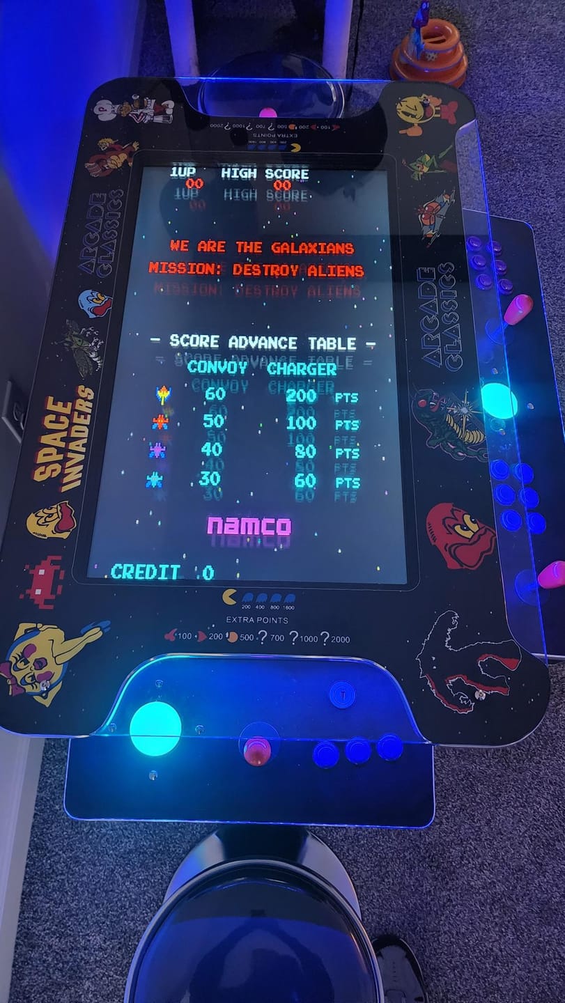Customer photo review of Cocktail Arcade Machine 4600 Games 32 inch screen Tilt Up Black Multi Cade