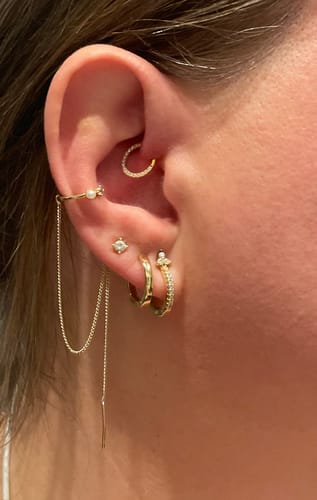 Customer photo review of Crystal Clicker Piercing | Titan