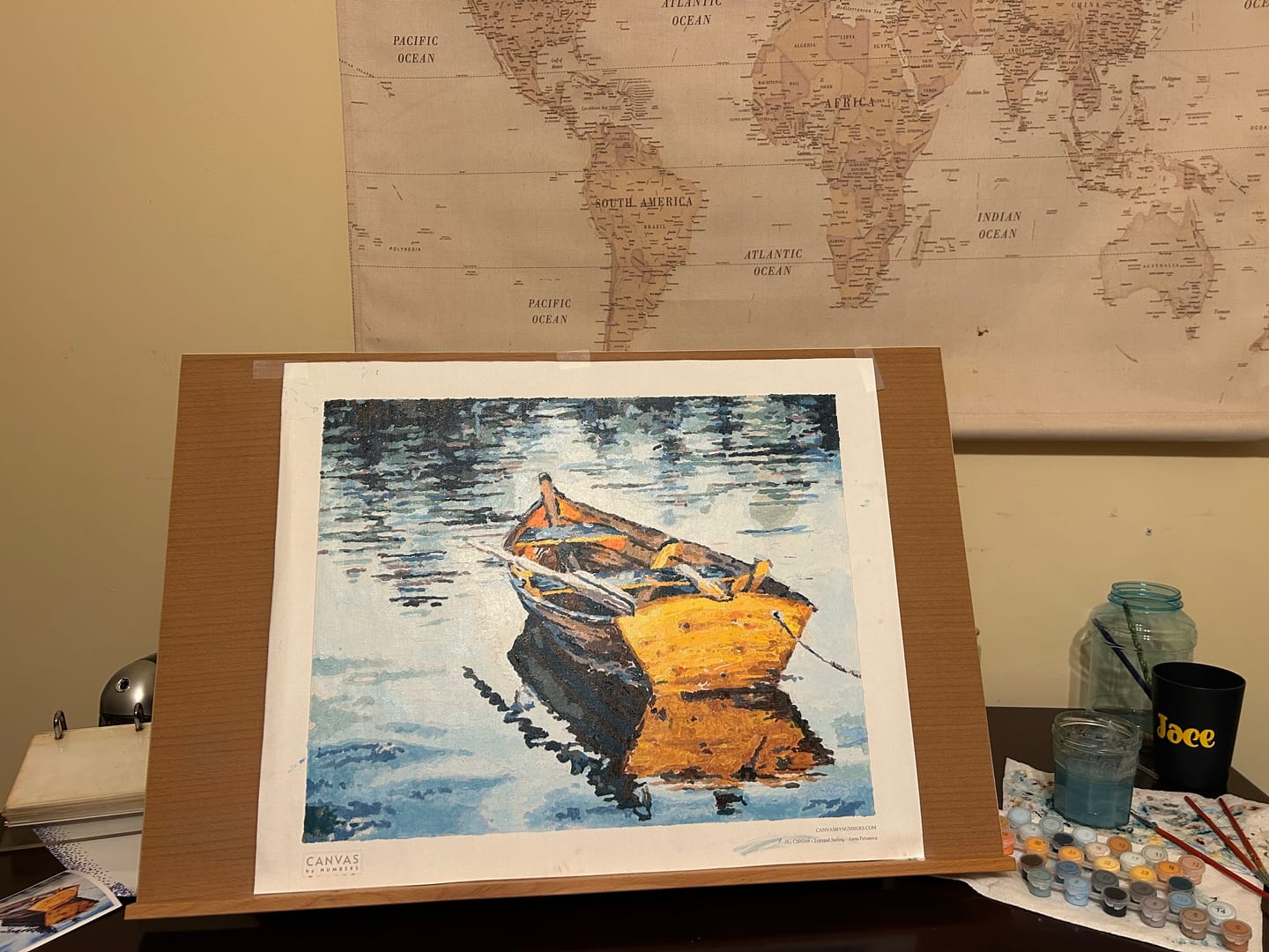 Customer photo review of Tranquil Sailing - Paint by Numbers