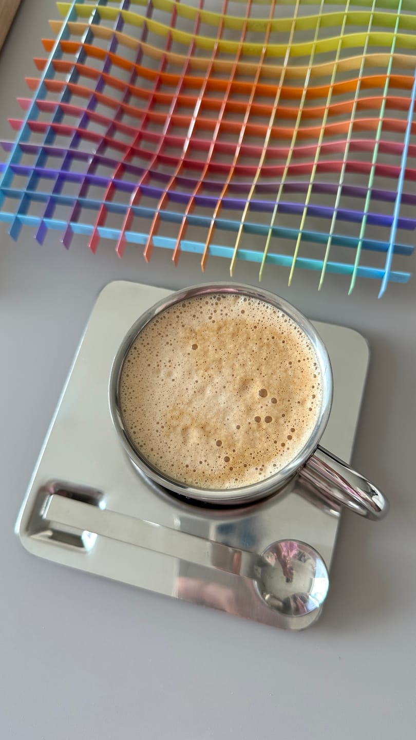 Customer photo review of Venice Mirror Cup with a Saucer & Spoon