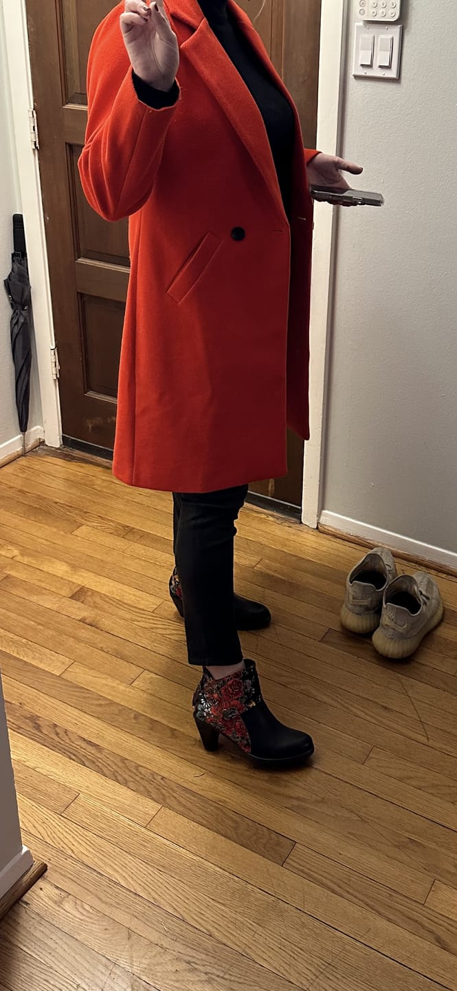 Customer photo review of Retro Handmade Radiant Pattern Ankle Boots