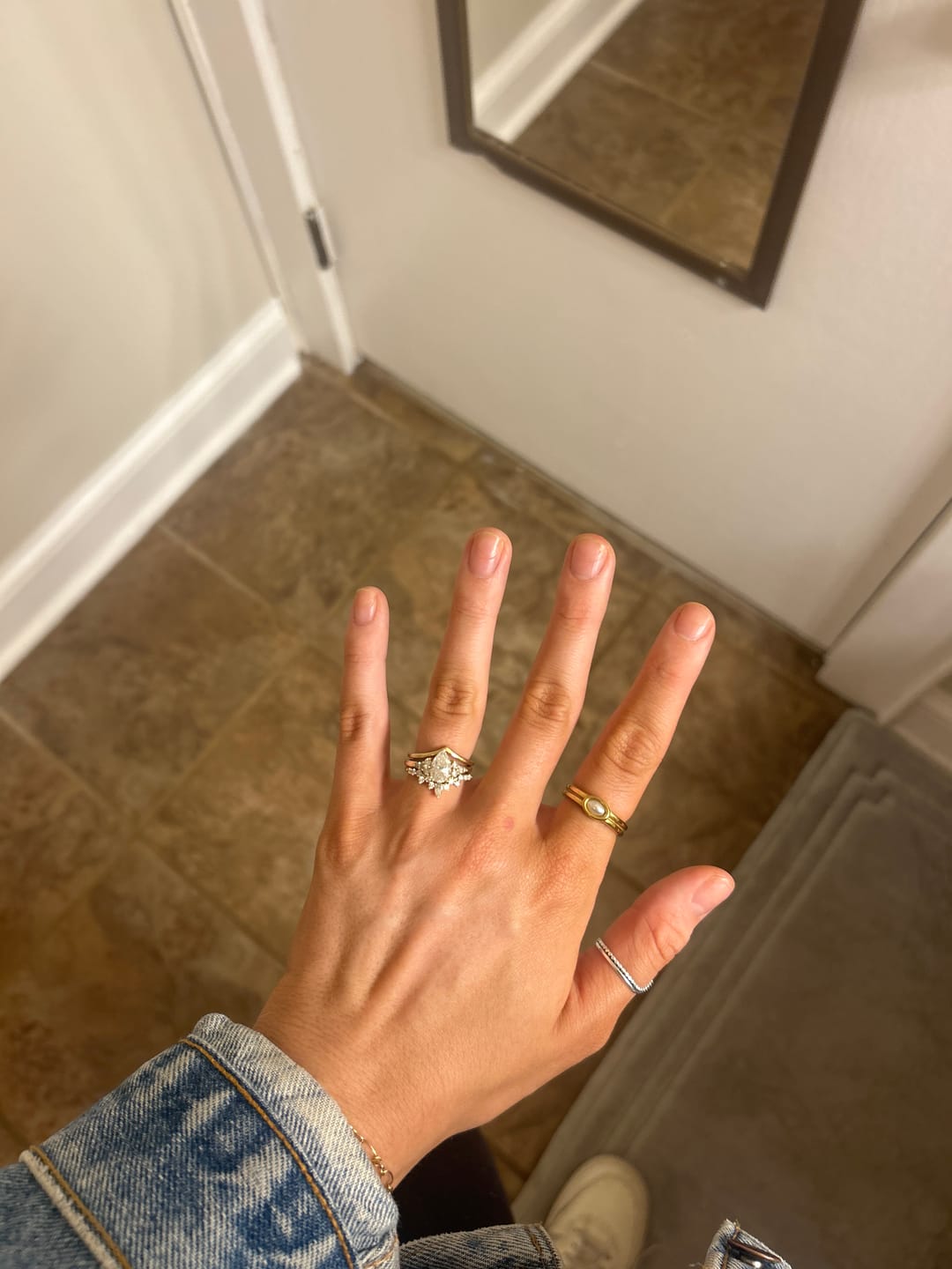 Customer photo review of Chunky Pearl 18K Gold Ring
