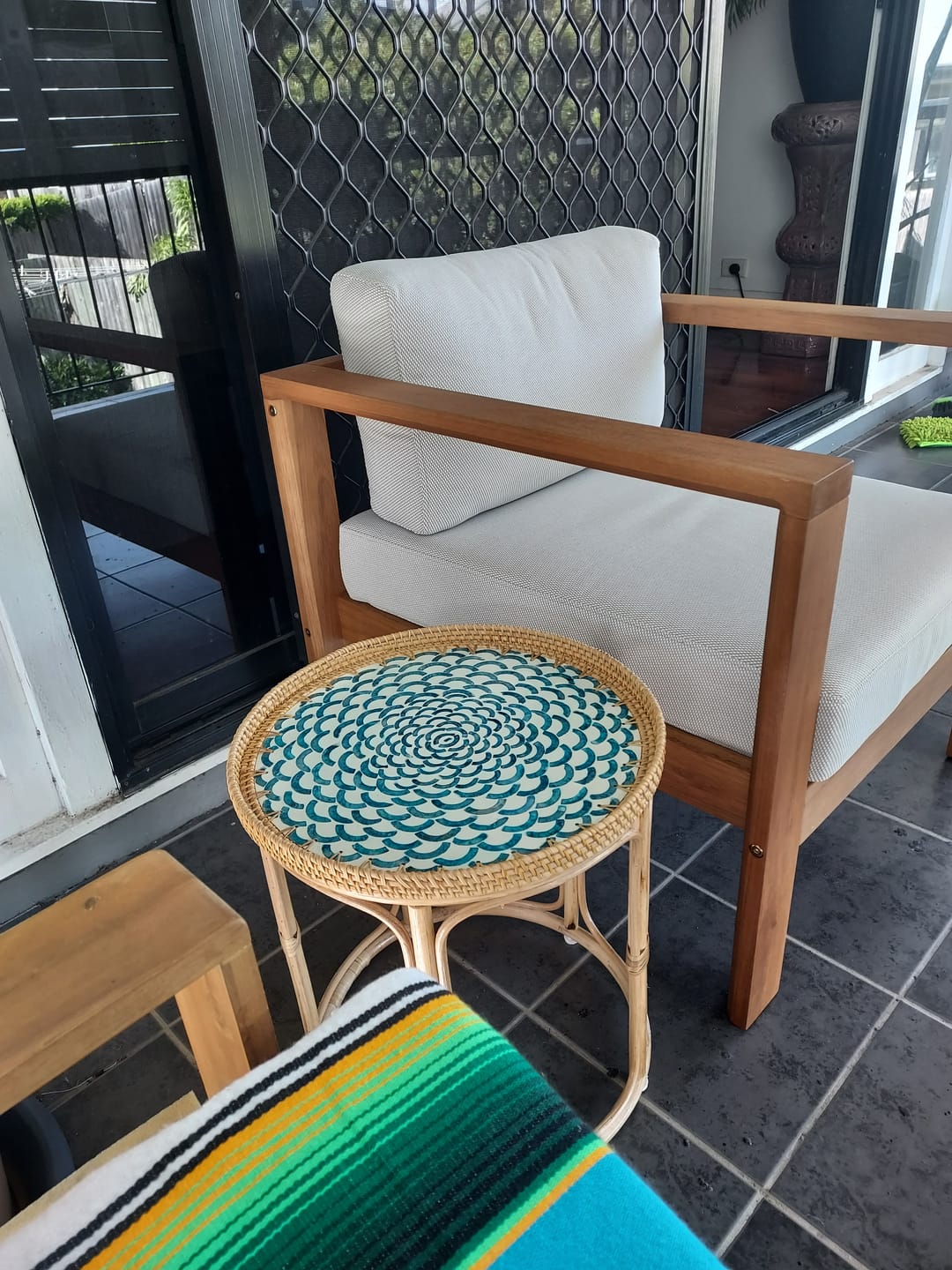 Customer photo review of Bloom Rattan Table