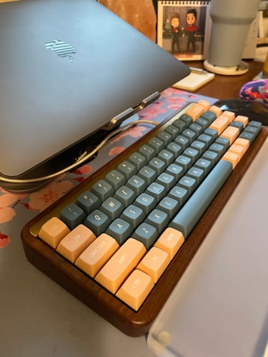 Customer photo review of idobao Vintage Deep-sea Blue Keycaps Kit EMA Profile