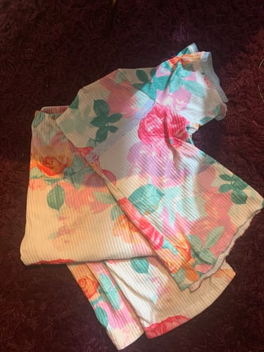 Customer photo review of 3 Metres Luxurious Printed Ribbed Jersey 55” Wide - (Flowers)