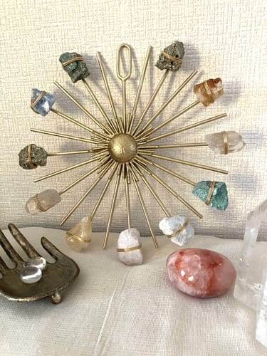 Customer photo review of Rainbow Sunburst Healing Crystal Grid