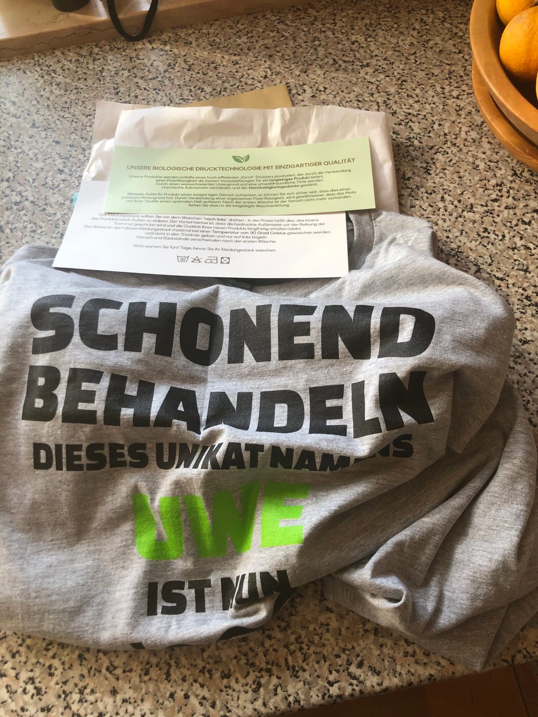 Customer photo review of Lustiges Geburtstags Shirt - Schonend Behandeln - Personalisierbares Herren T-Shirt