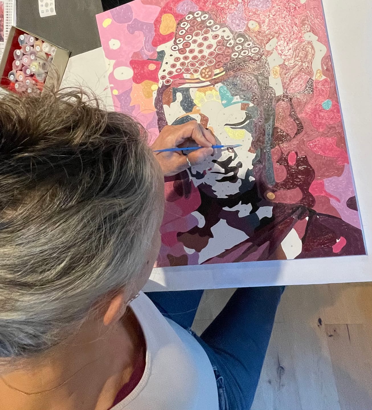 Customer photo review of Malen nach Zahlen - Der pinke Buddha