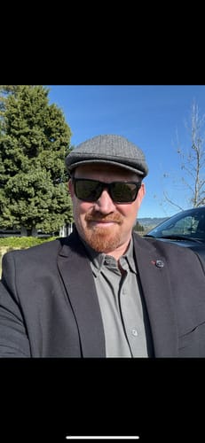 Customer photo review of Long-Sleeve Casual Button-Down: Gunmetal Grey